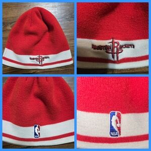 NBA Houston Rockets Red and White Knit Beanie Sock Hat - Texas